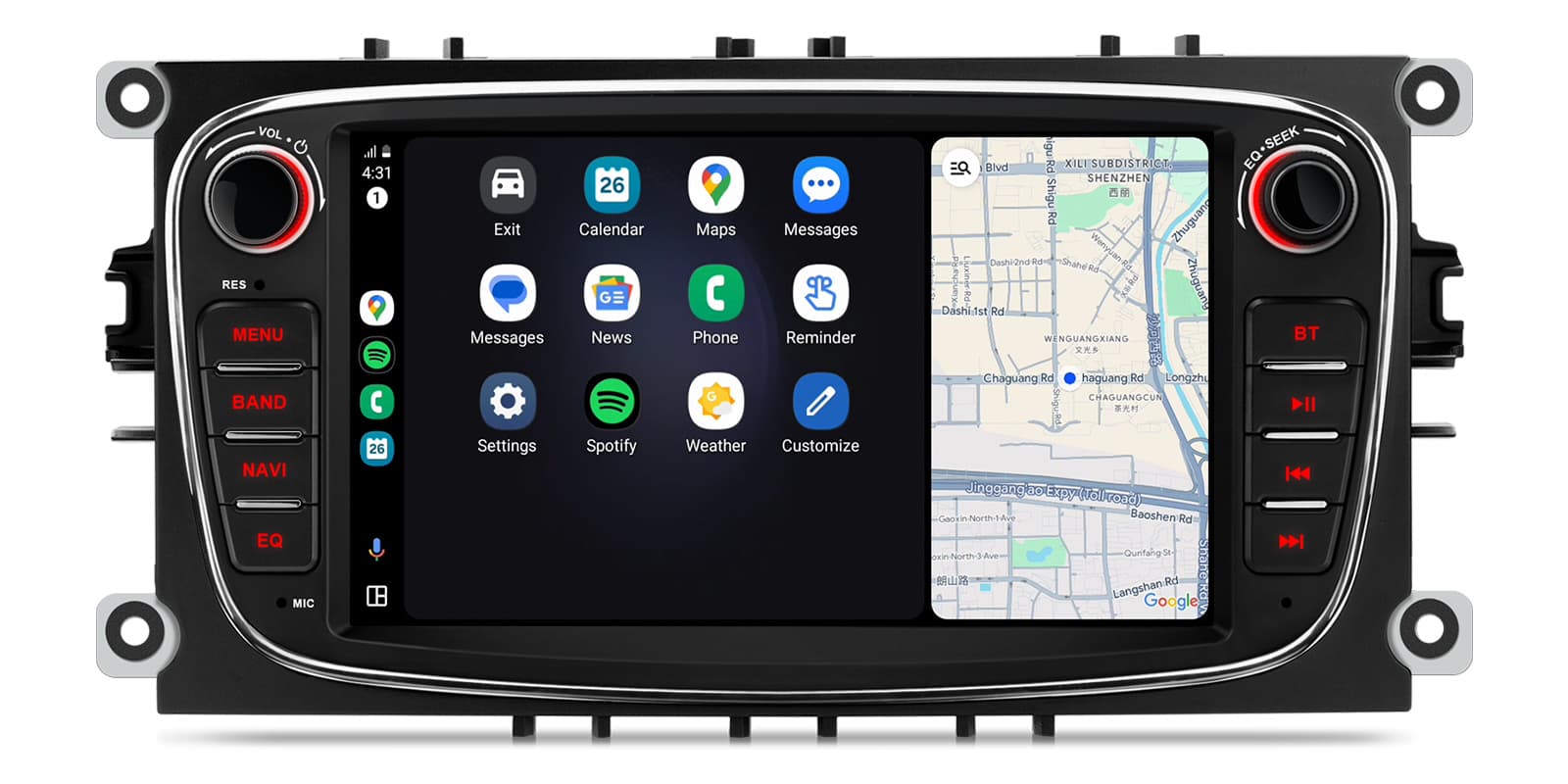 Ford Focus, Mondeo, C-Max and S-Max 7″ Android Head Unit with Wireless CarPlay and Android Auto | IDS70FSFBL, image 6 of 14