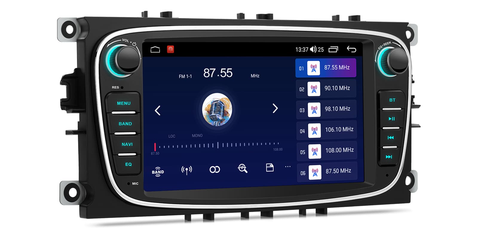 Ford Focus, Mondeo, C-Max and S-Max 7″ Android Head Unit with Wireless CarPlay and Android Auto | IDS70FSFBL, image 8 of 14