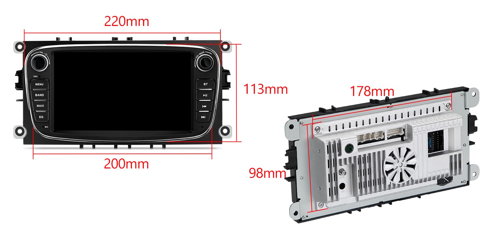 Ford Focus, Mondeo, C-Max and S-Max 7″ Android Head Unit with Wireless CarPlay and Android Auto | IDS70FSFBL, image 10 of 14