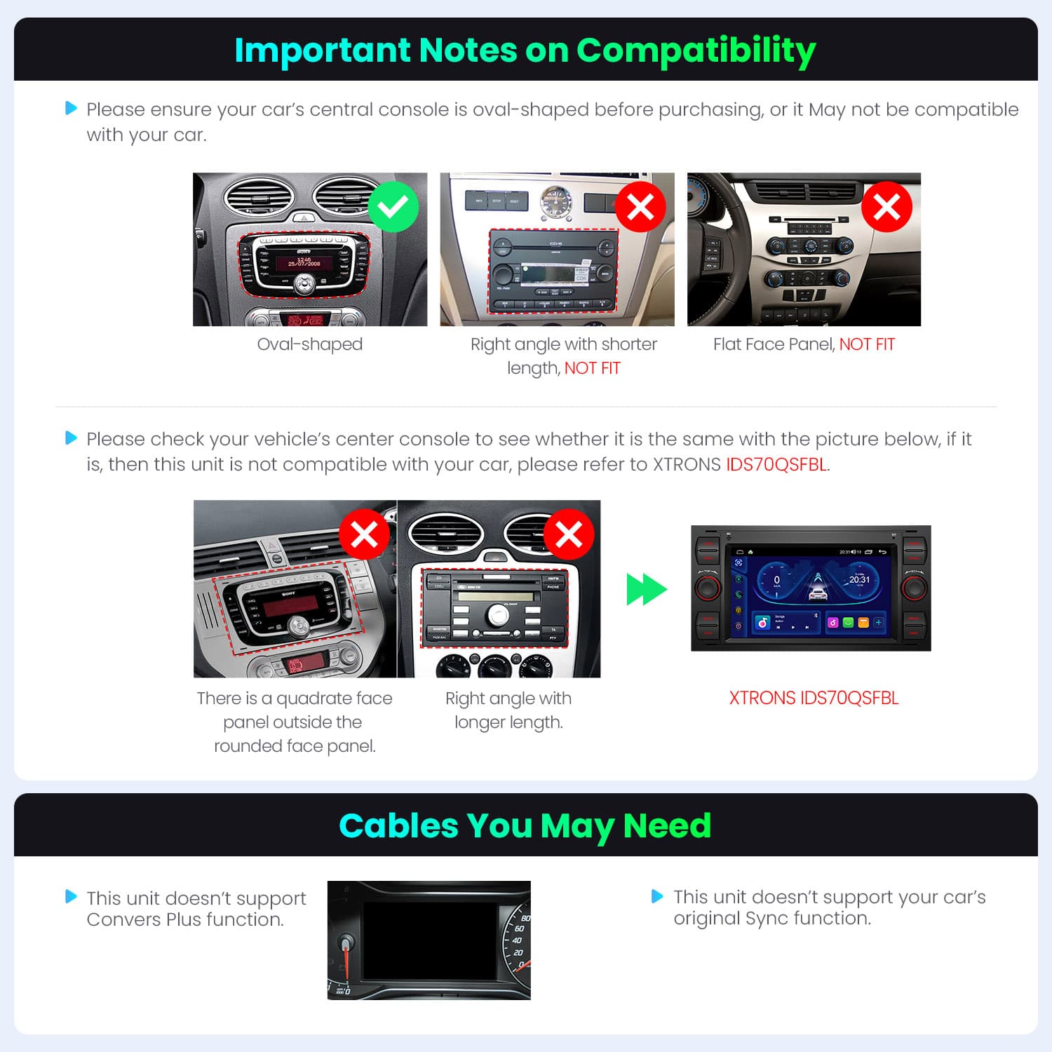 Ford Focus, Mondeo, C-Max and S-Max 7″ Android Head Unit with Wireless CarPlay and Android Auto | IDS70FSFBL, image 14 of 14