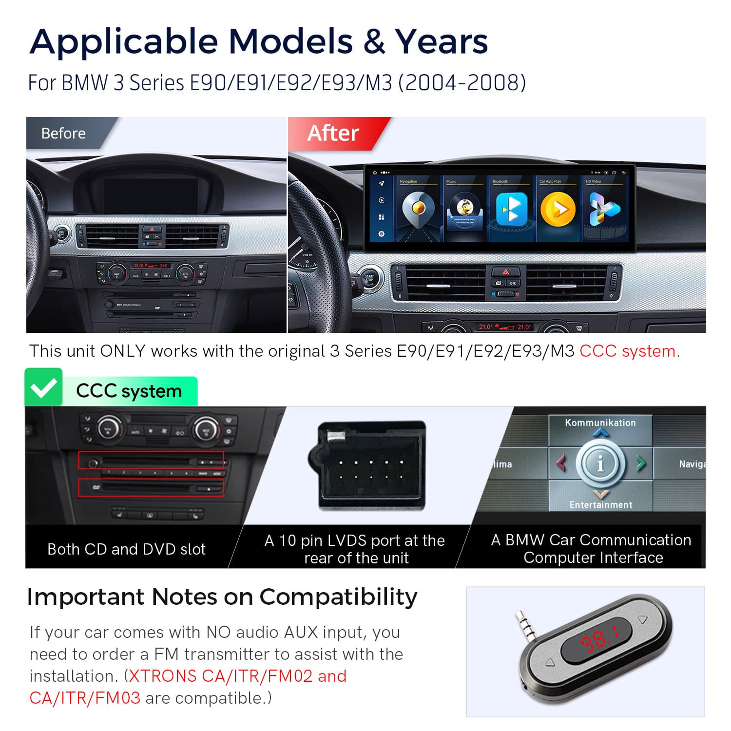 BMW 3 Series E90 CCC 14.9 Inch Android Head Unit with Wireless CarPlay, Android Auto and 4G | QLBX4492CC3, image 13 of 13