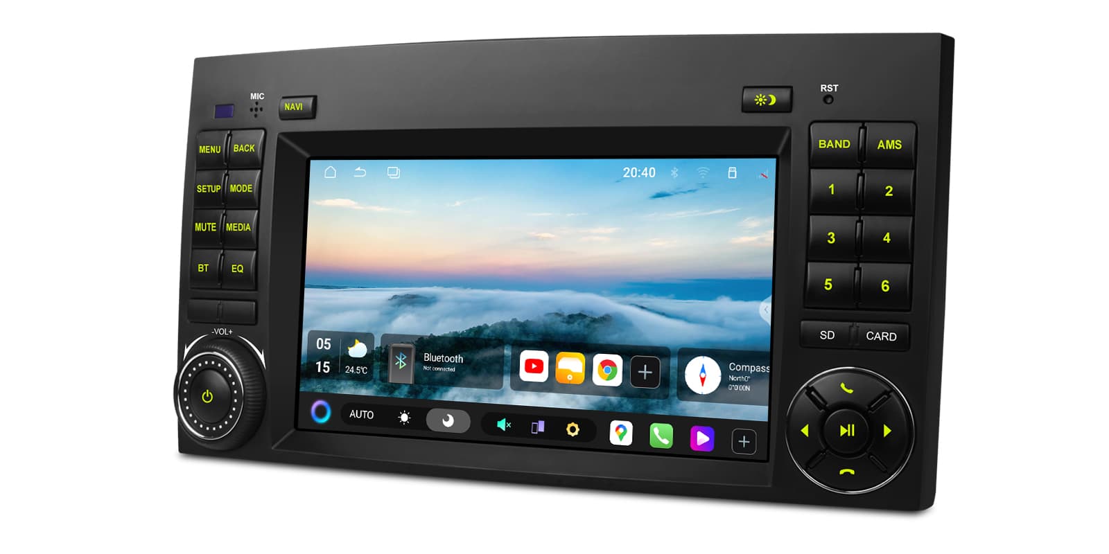 Mercedes-Benz and Volkswagen 7 inch Android 15 Head Unit with Wireless CarPlay, Android Auto and 4G | UAH75M245L, image 9 of 15