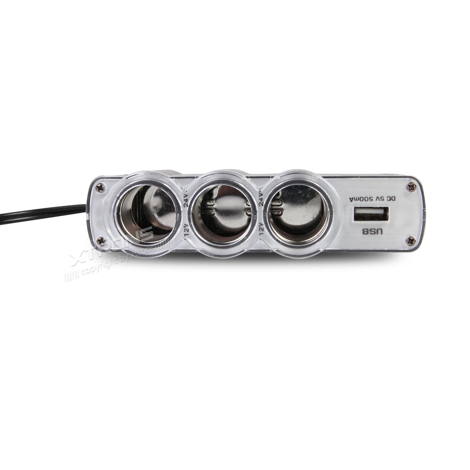 In-Car Triple Cigarette Lighter Socket Splitter with USB Port | CA/ITR/CLA002, image 2 of 3